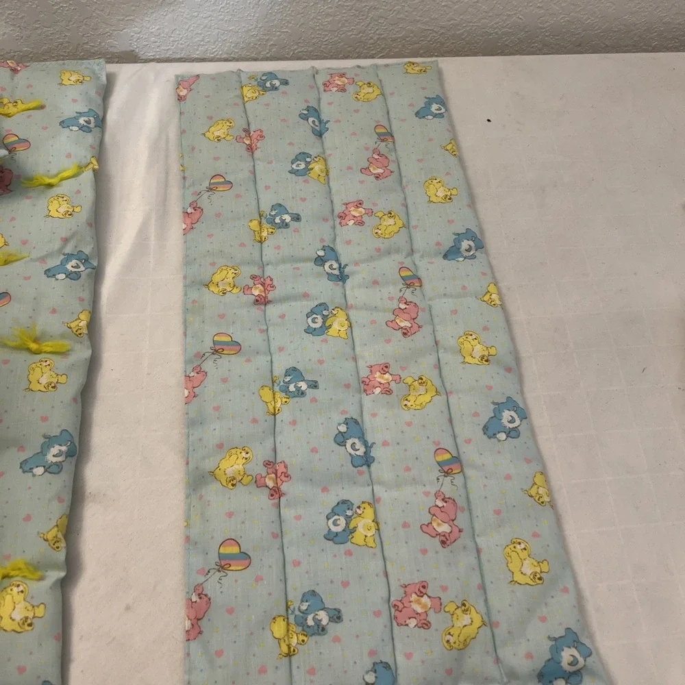 Care Bears Handmade Baby Doll Quilts Pillows Vintage 1980's Blue Heart‎ Balloon